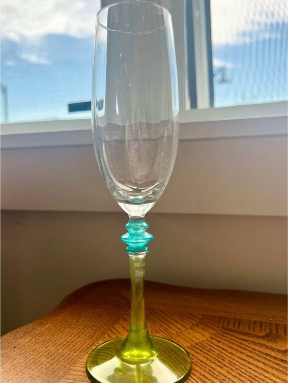 Murano Style Art Glass Champagne Flute